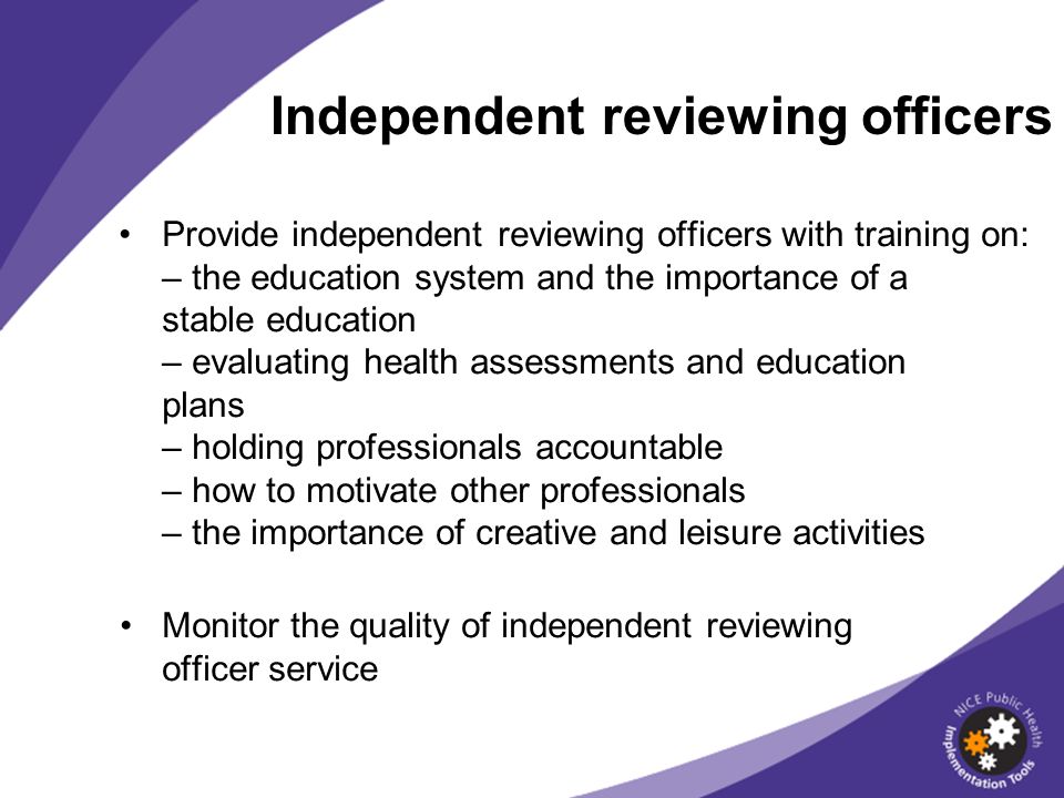 Independent reviewing officers