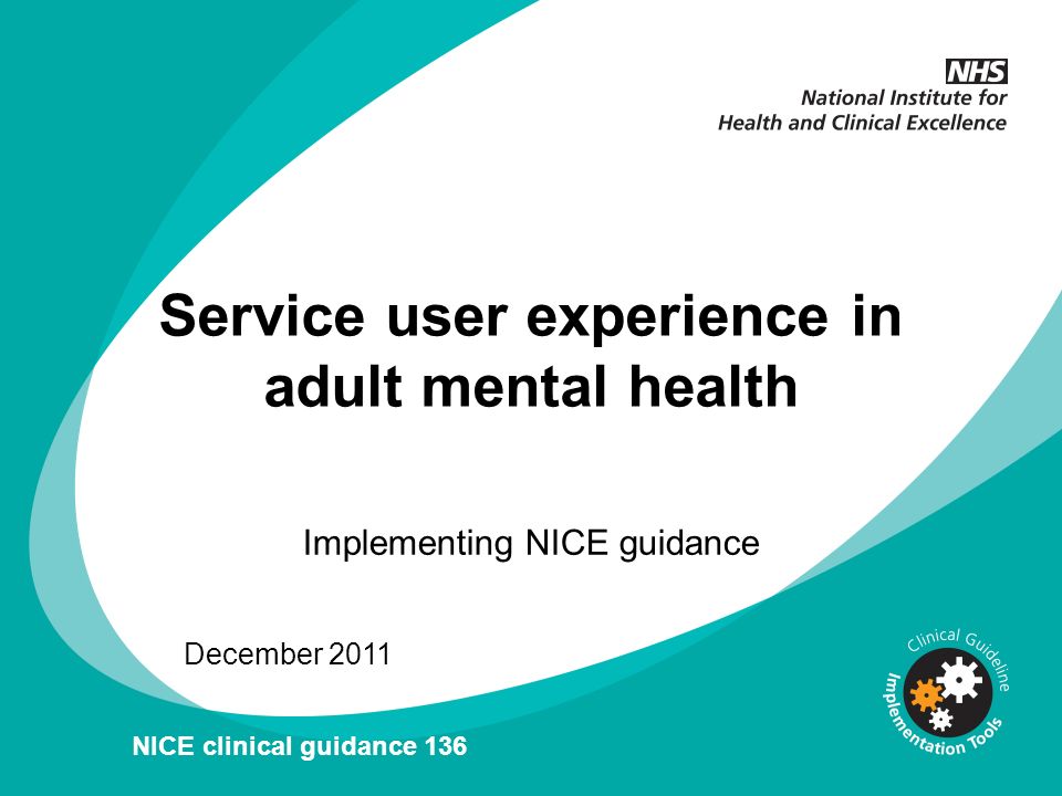 Service user experience in adult mental health