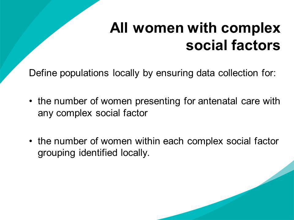 All women with complex social factors