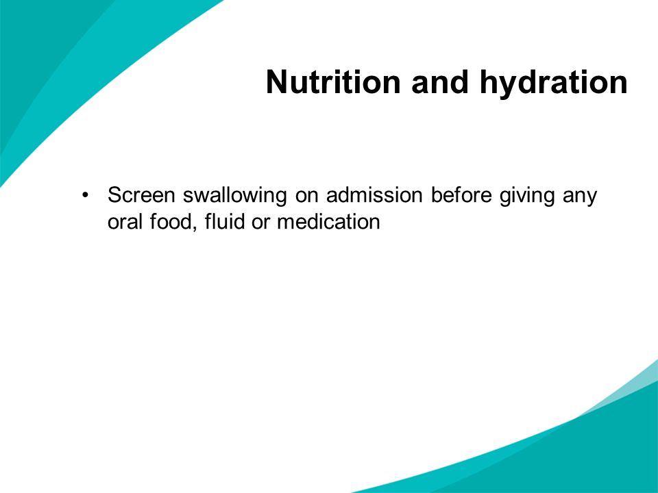 Nutrition and hydration