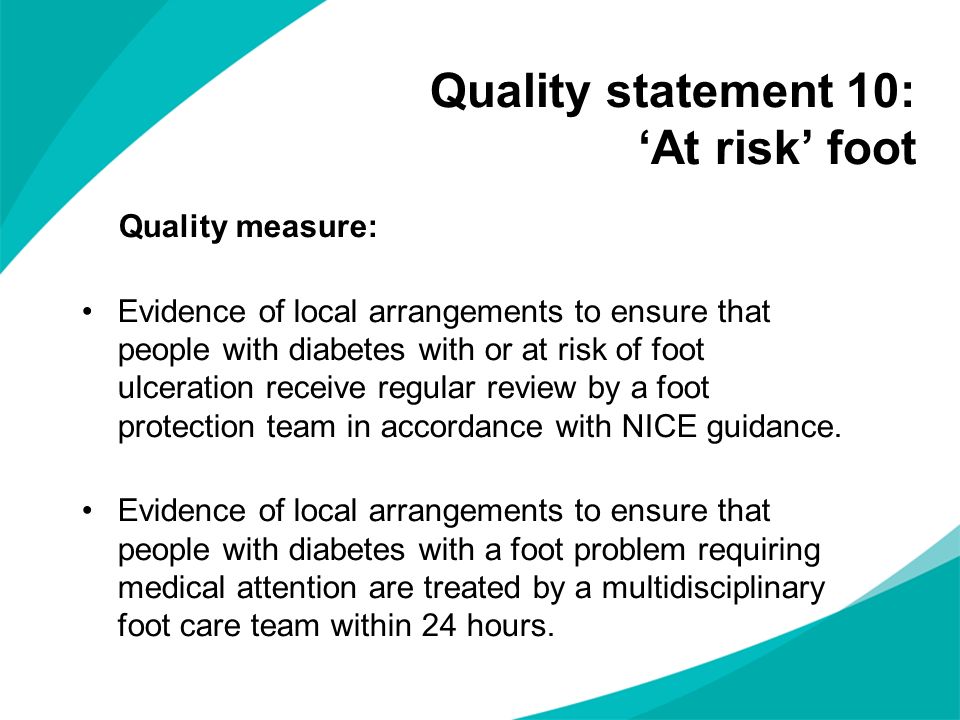 Quality statement 10: ‘At risk’ foot