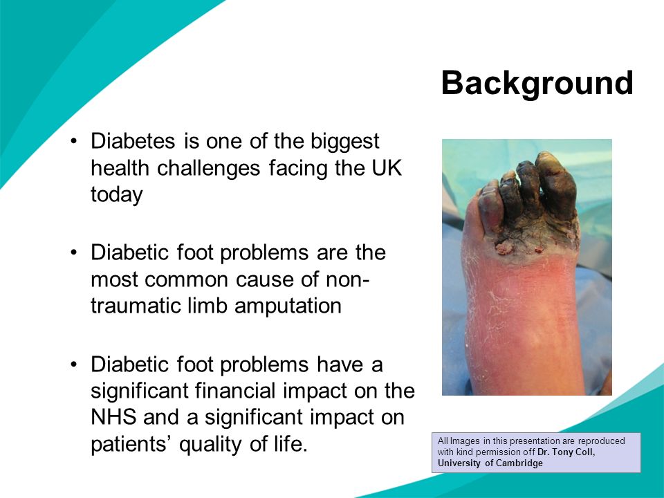 Background Diabetes is one of the biggest health challenges facing the UK today.