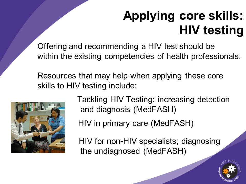 Applying core skills: HIV testing