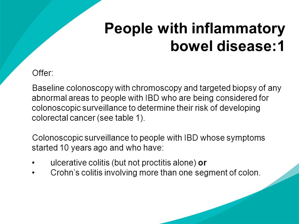 People with inflammatory bowel disease:1