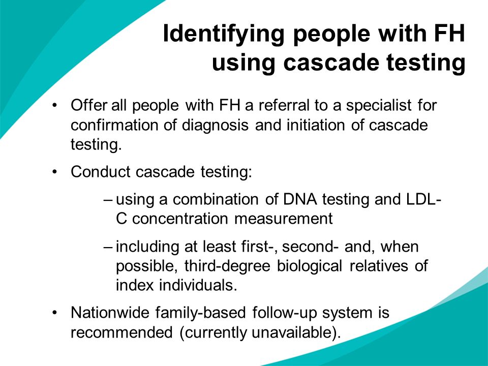 Identifying people with FH using cascade testing