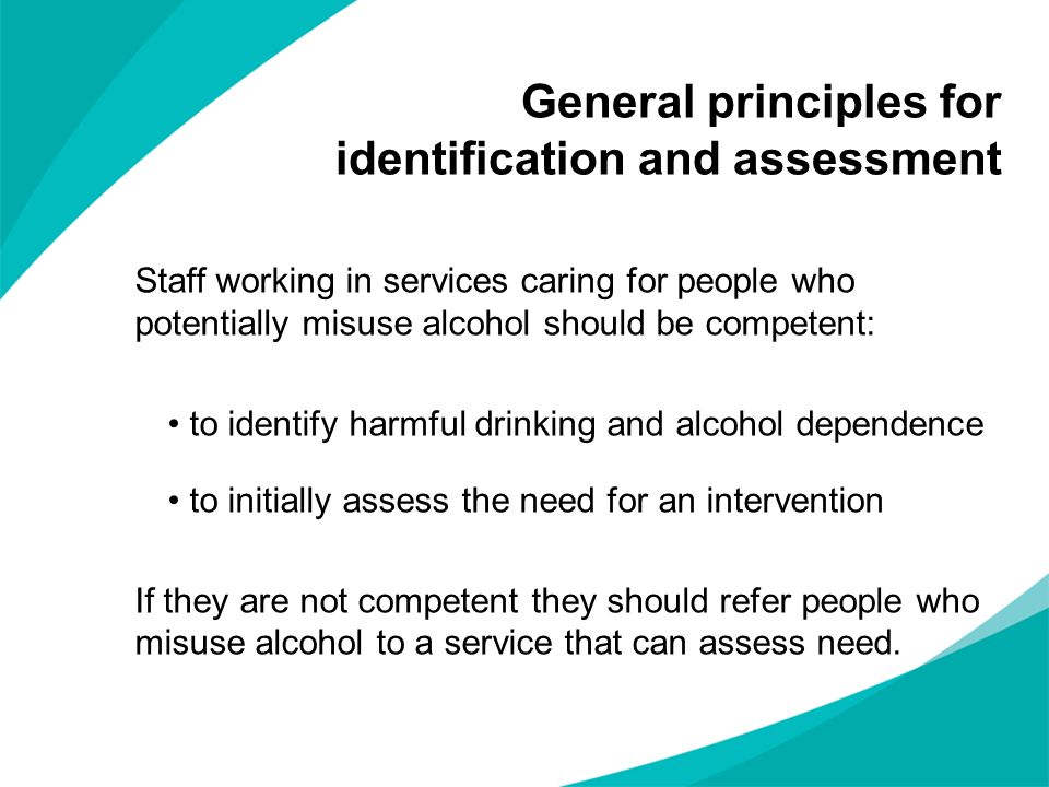 General principles for identification and assessment