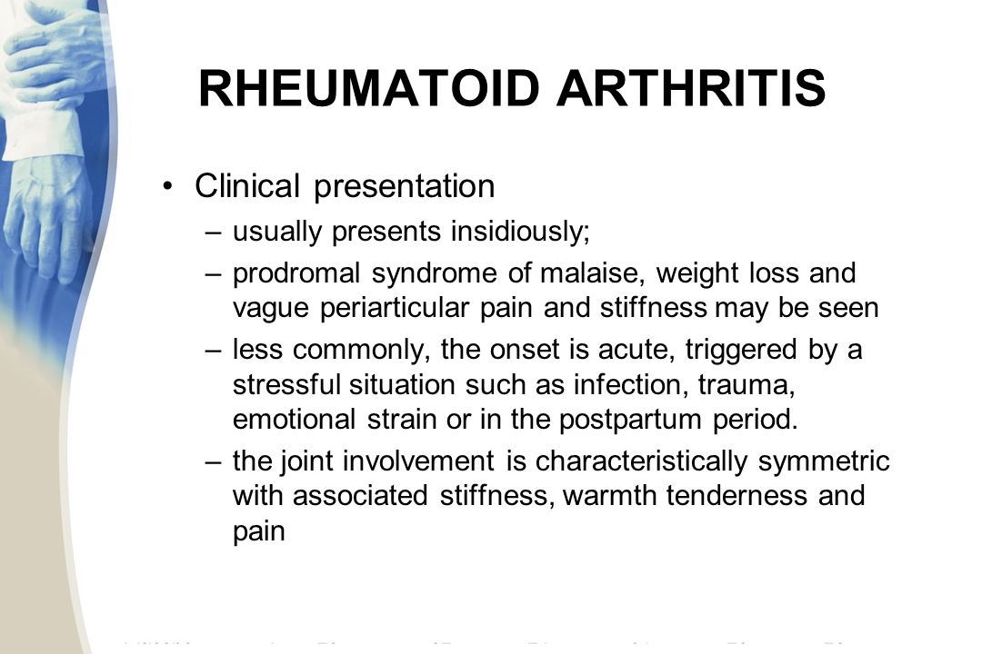 rheumatoid arthritis presentation)