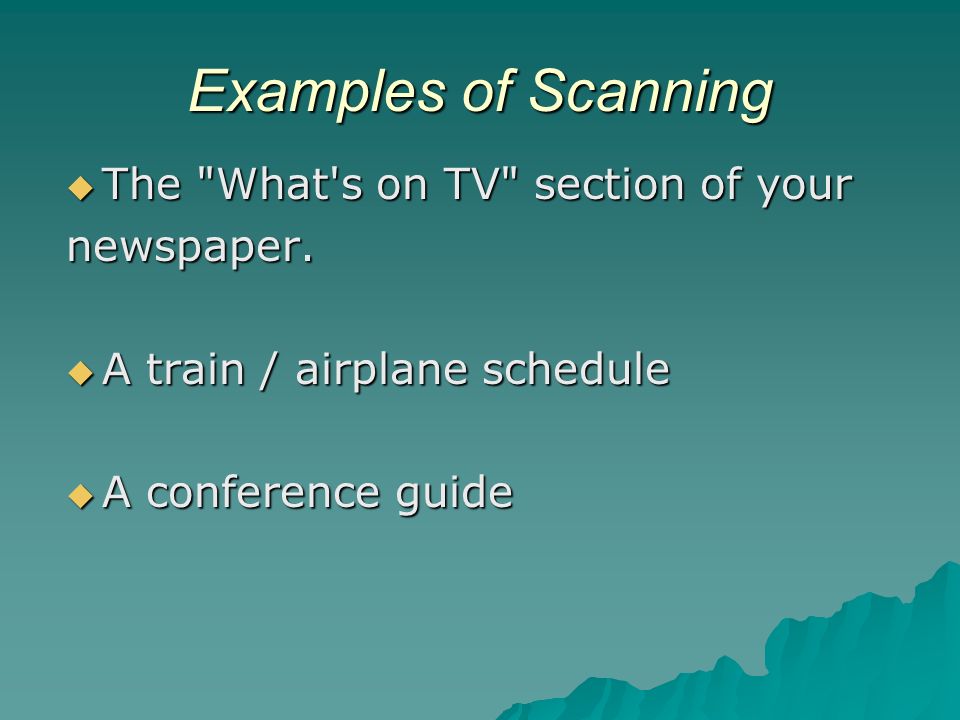 Skimming, Scanning: 2 kỹ năng đọc hiểu quan trọng khi học tiếng Anh (Ảnh: SlidePlayer)