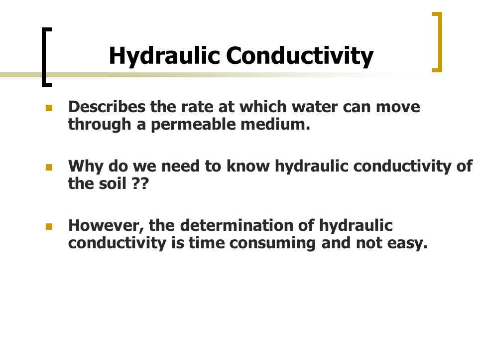 Hydraulic Conductivity Chart