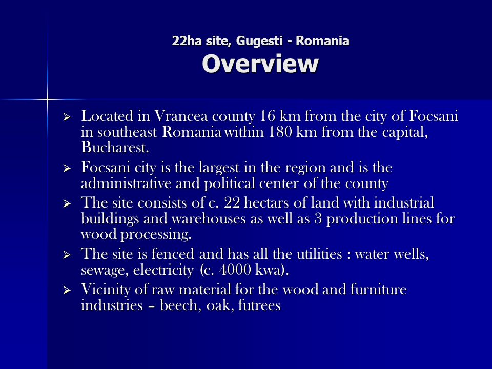 22ha site, Gugesti - Romania Overview
