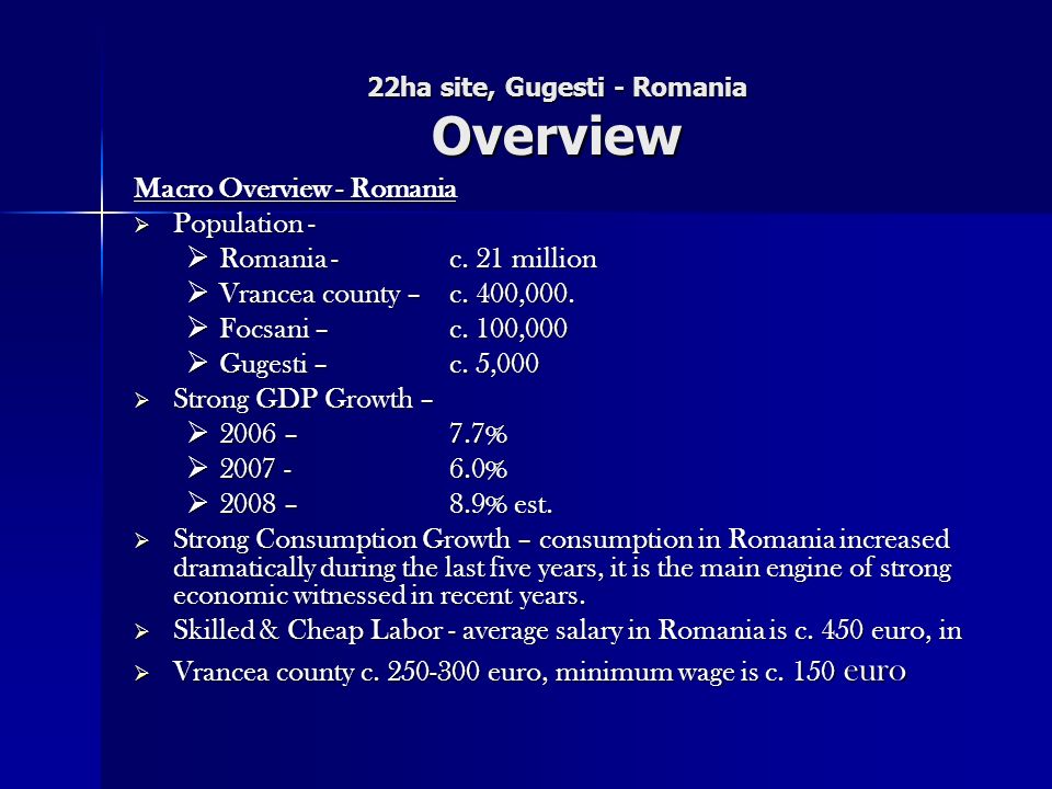 22ha site, Gugesti - Romania Overview