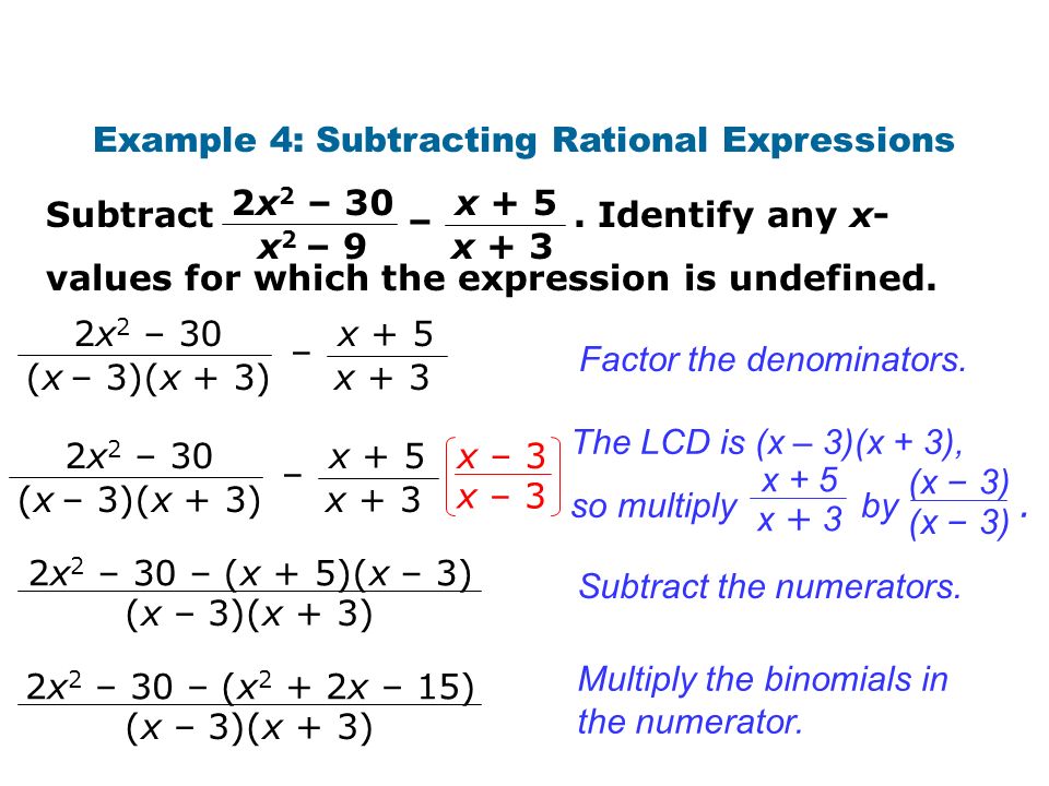 Example 4: Subtracting Rational Expressions