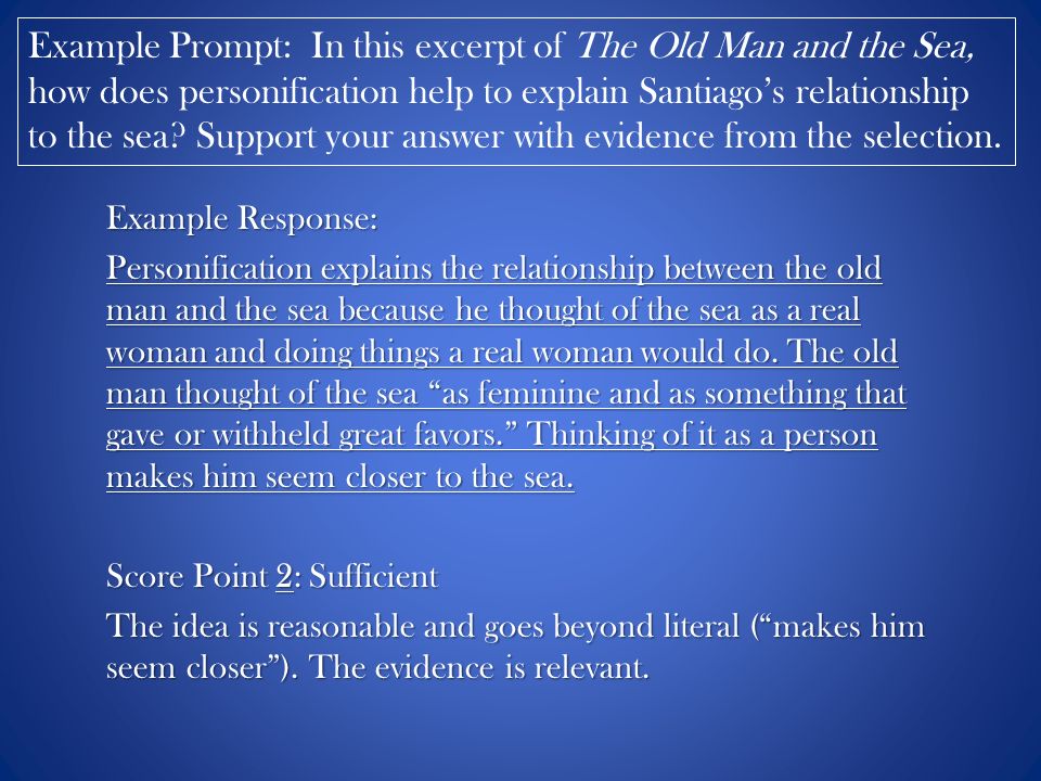 personification in the old man and the sea