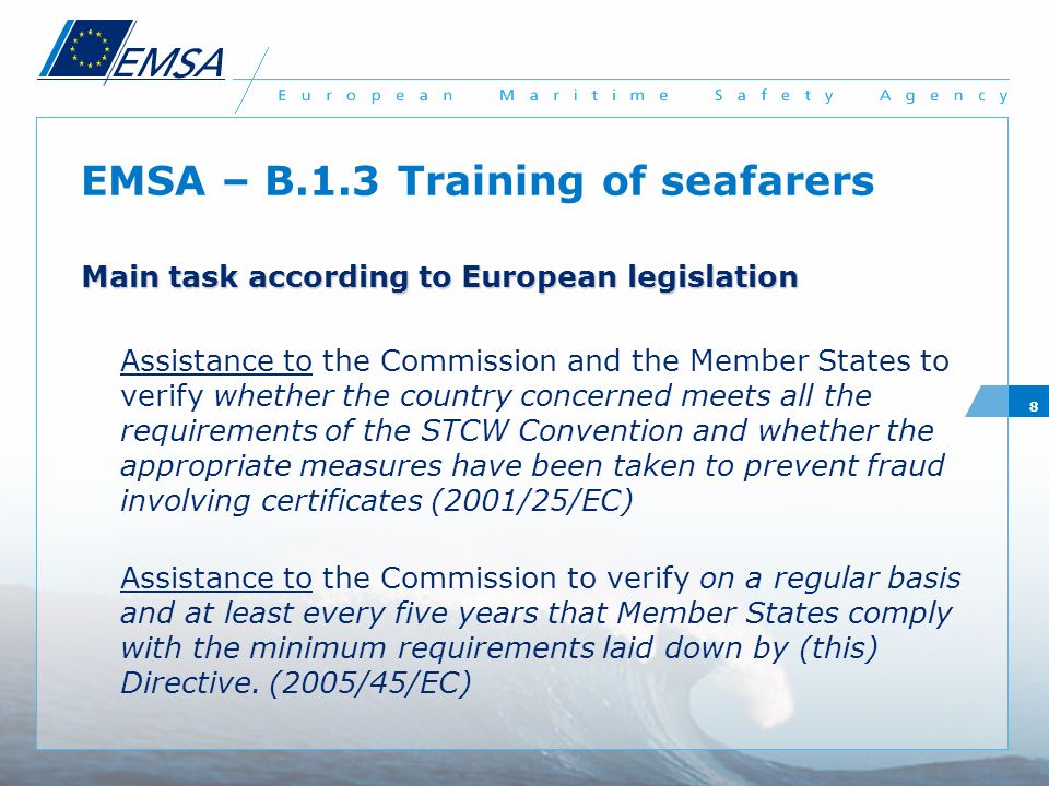 EMSA – B.1.3 Training of seafarers