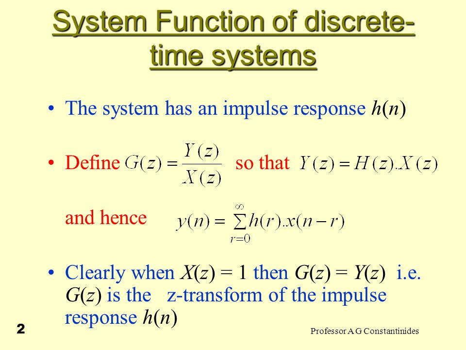 System Function Of Discrete Time Systems Ppt Video Online Download