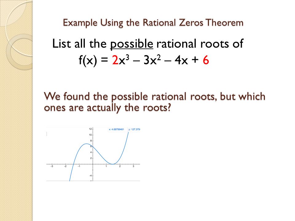 Example Using the Rational Zeros Theorem