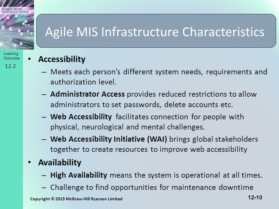 which characteristics support an agile mis infrastructure