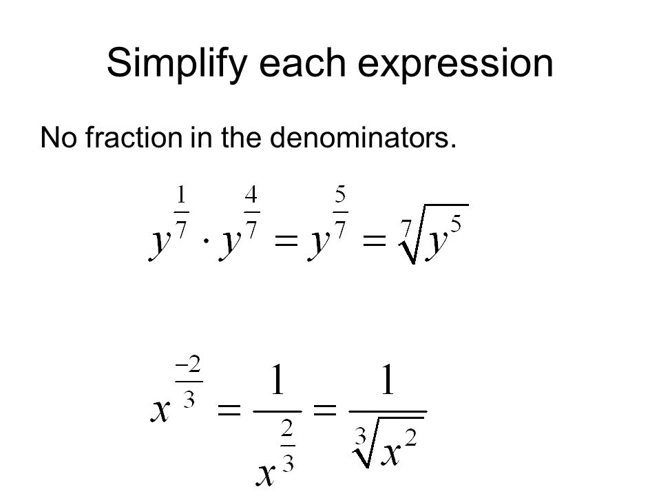 Simplify each expression