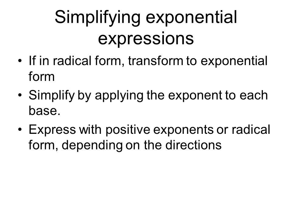 Simplifying exponential expressions