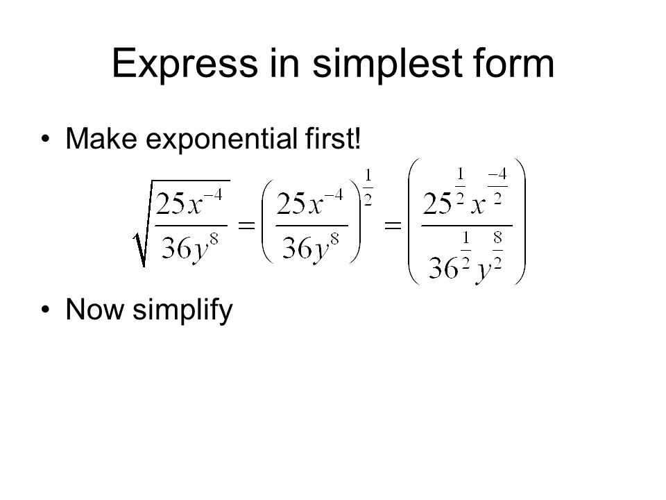 Express in simplest form