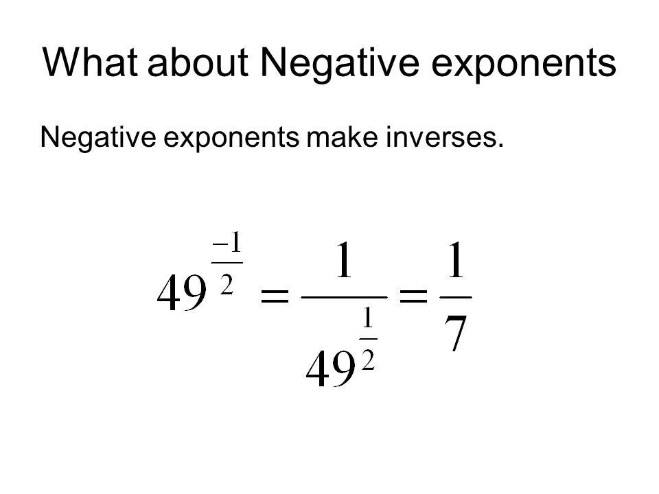 What about Negative exponents