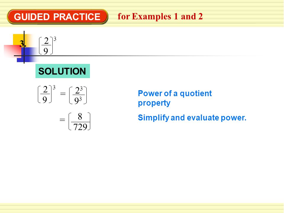 GUIDED PRACTICE for Examples 1 and SOLUTION =