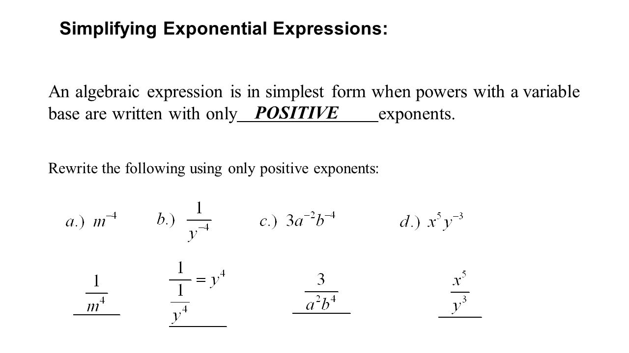 Simplifying Exponential Expressions: