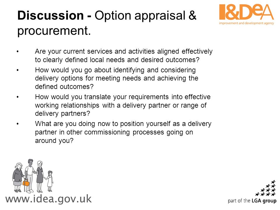 Discussion - Option appraisal & procurement.