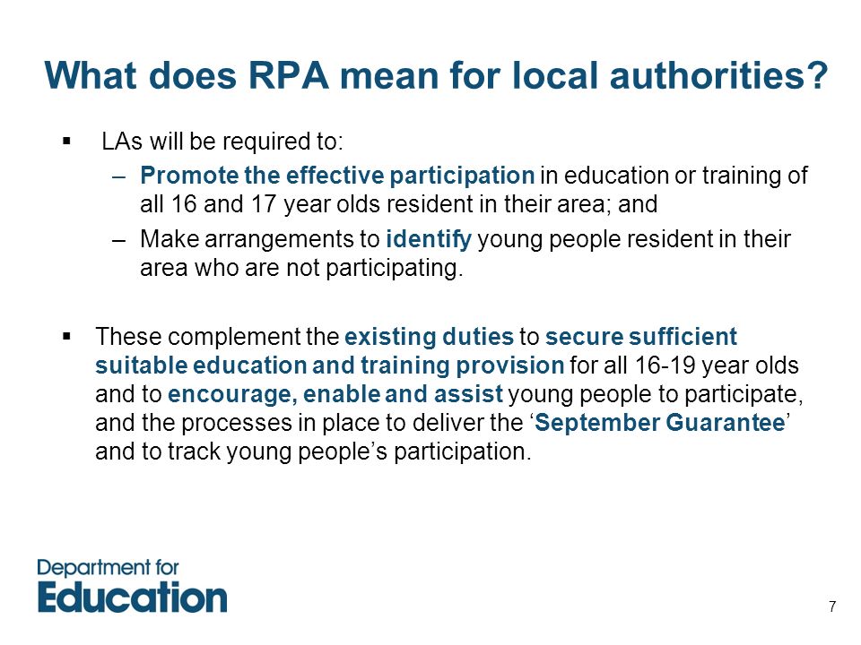 What does RPA mean for local authorities