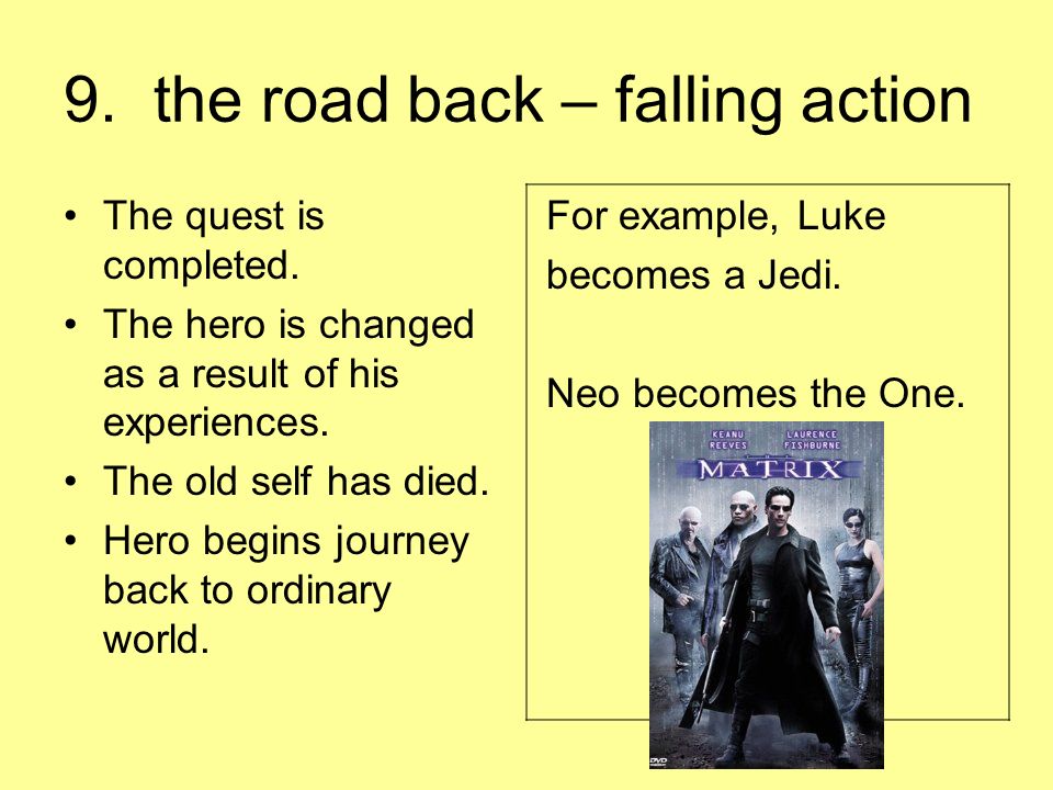 9. the road back – falling action