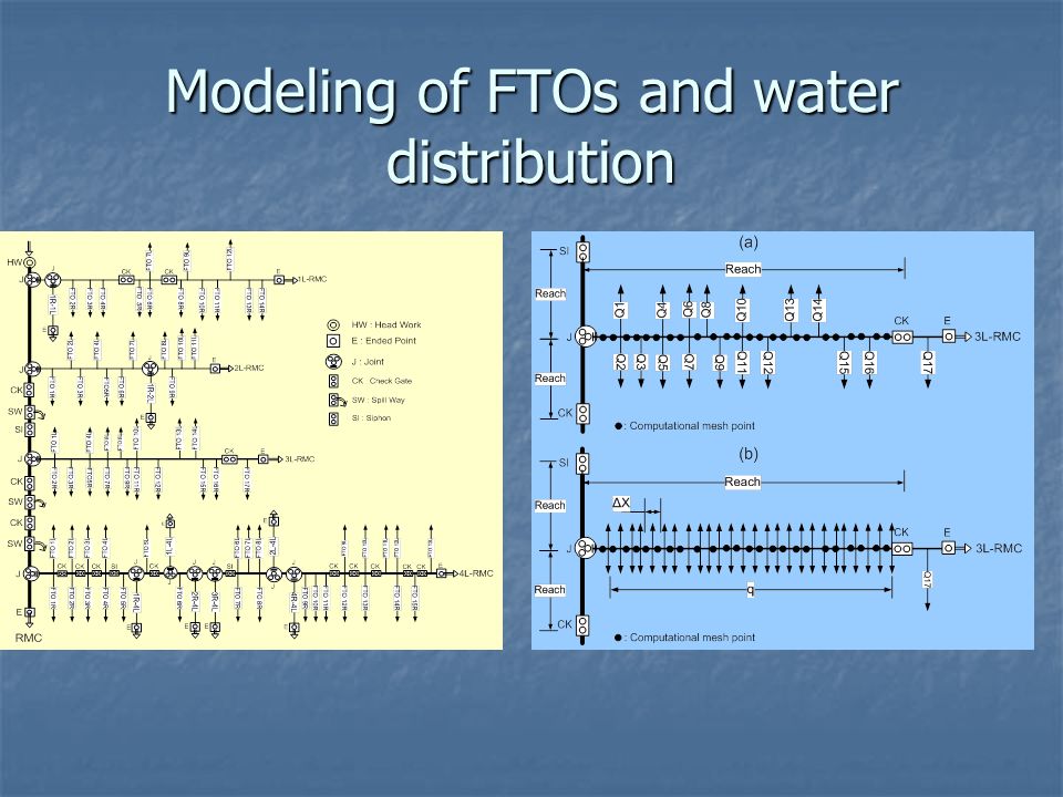 Modeling of FTOs and water distribution