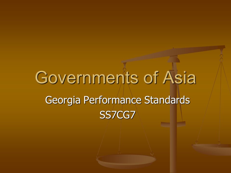 Georgia Performance Standards SS7CG7