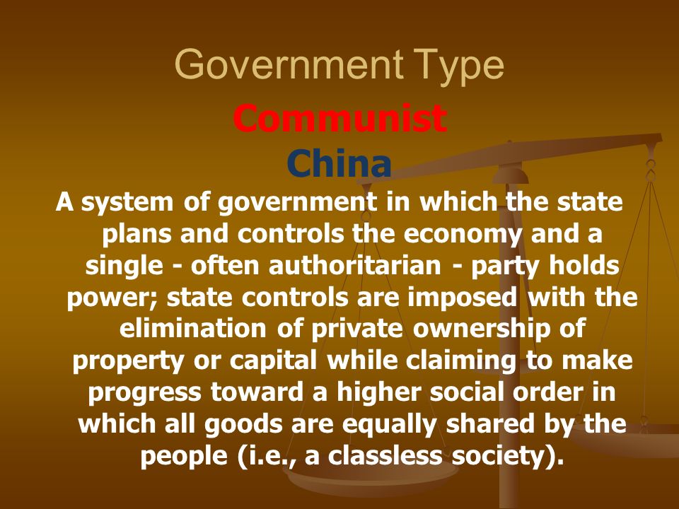 Government Type Communist China