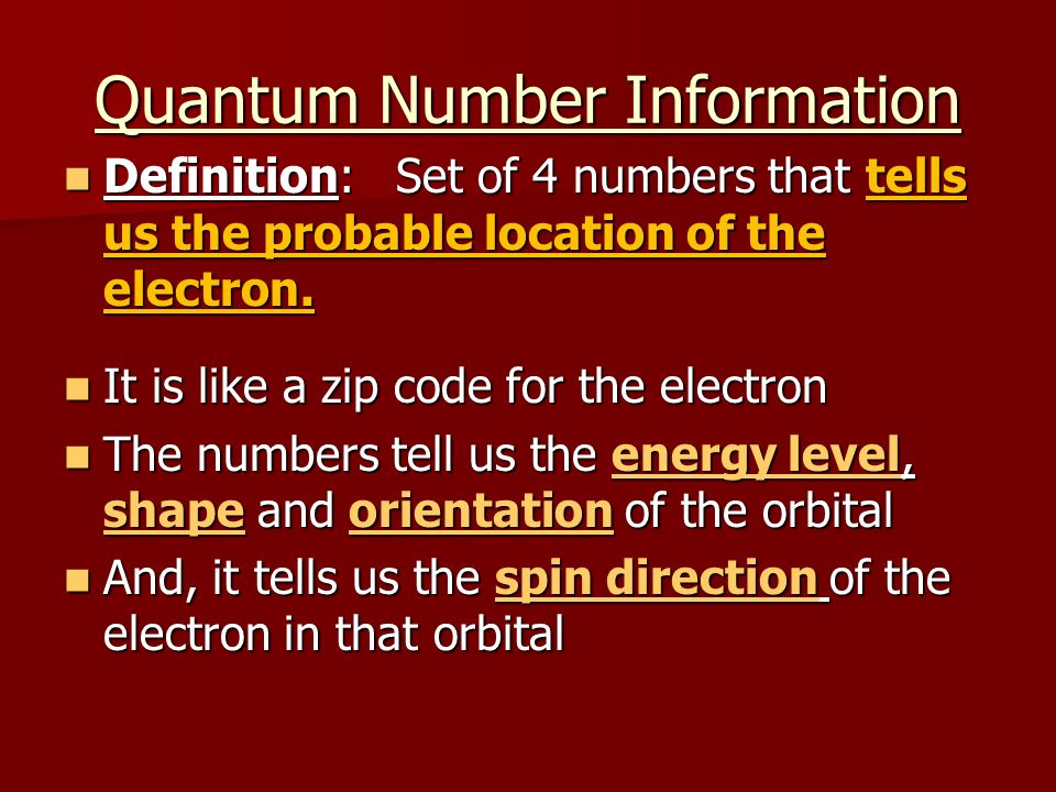 Quantum Number Information
