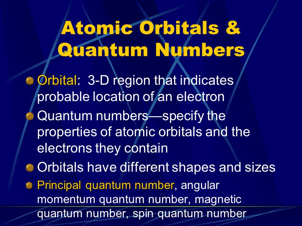 Atomic Orbitals & Quantum Numbers