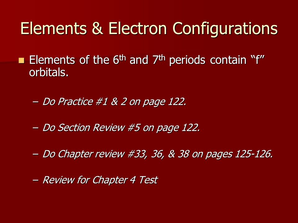 Elements & Electron Configurations