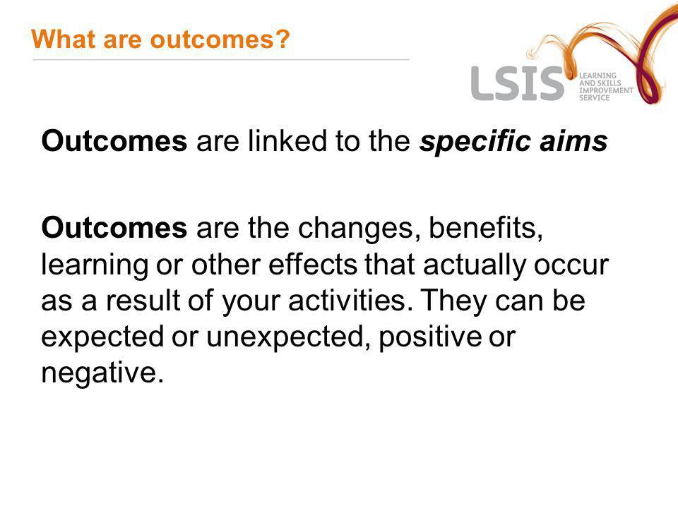Outcomes are linked to the specific aims