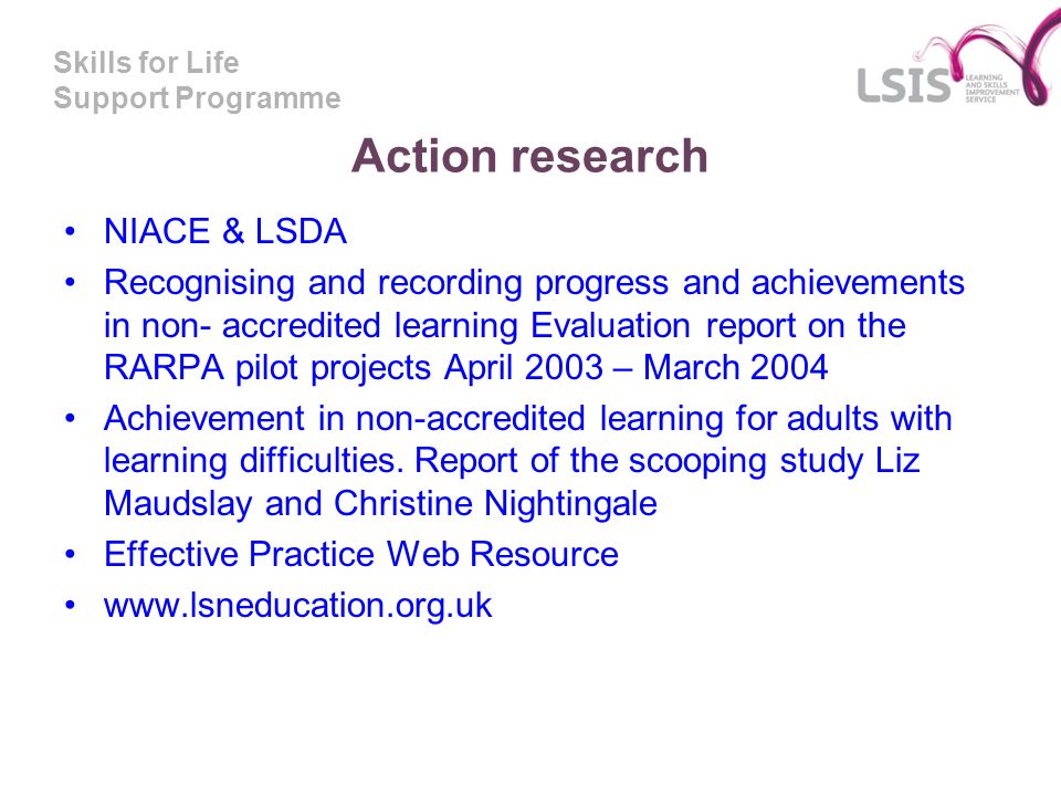 Action research NIACE & LSDA