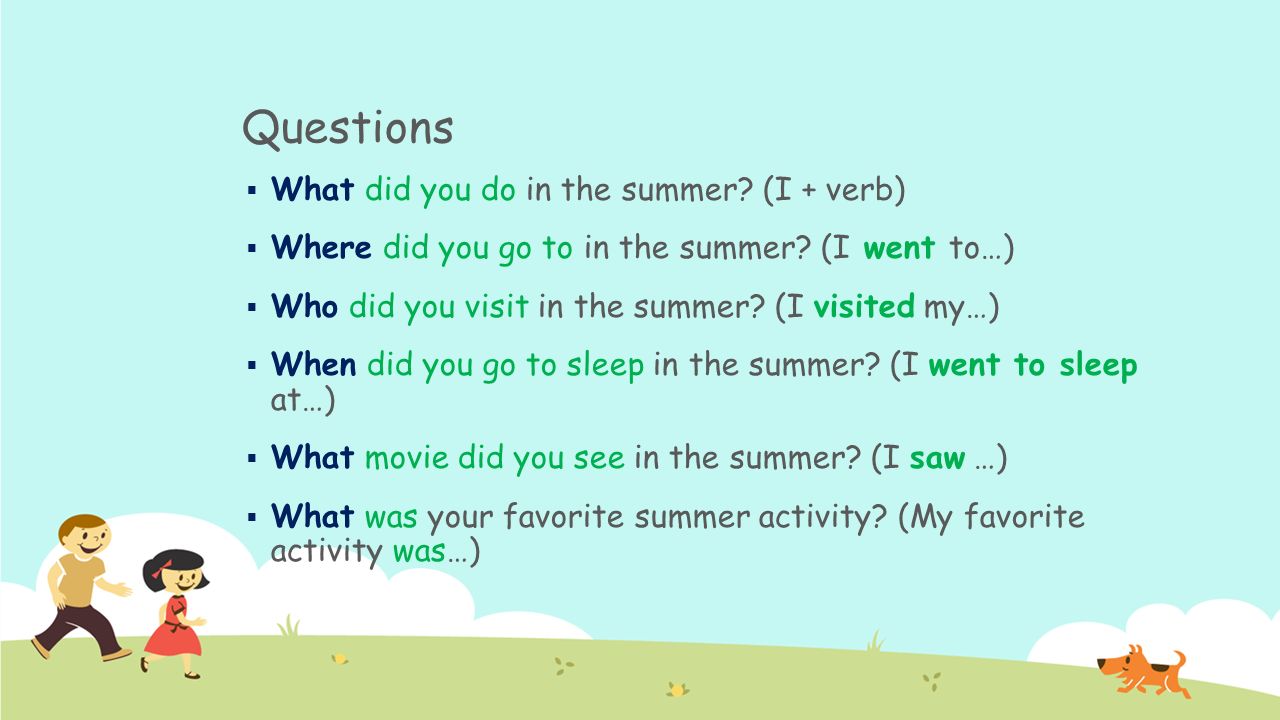 What did you do in the summer? - ppt video online download