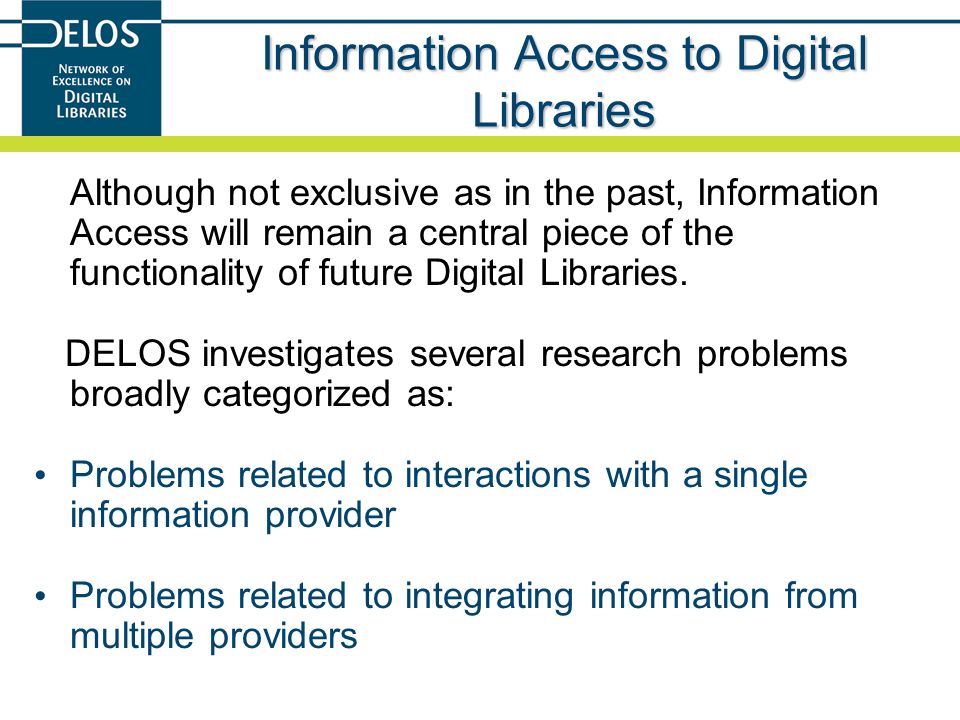 Information Access to Digital Libraries