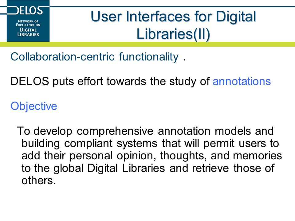 User Interfaces for Digital Libraries(II)