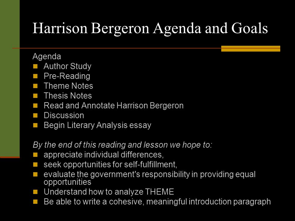 harrison bergeron theme statement