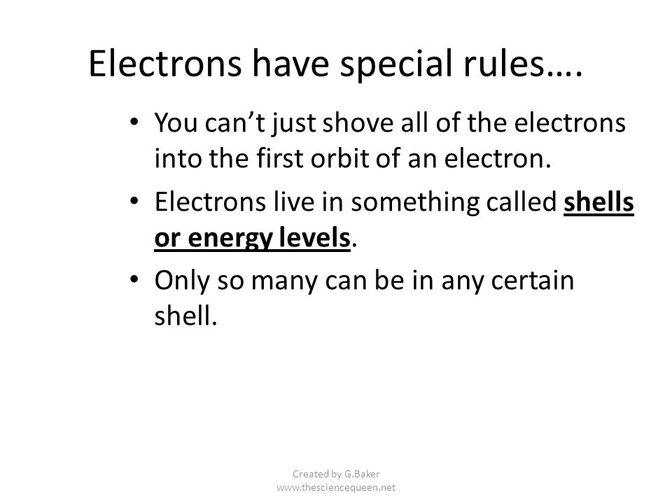Electrons have special rules….