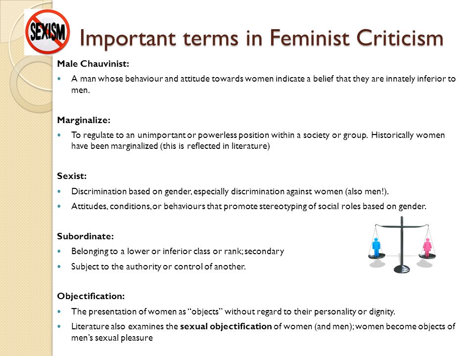 Important terms in Feminist Criticism
