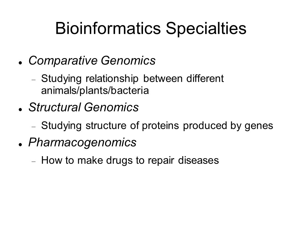 Bioinformatics Specialties
