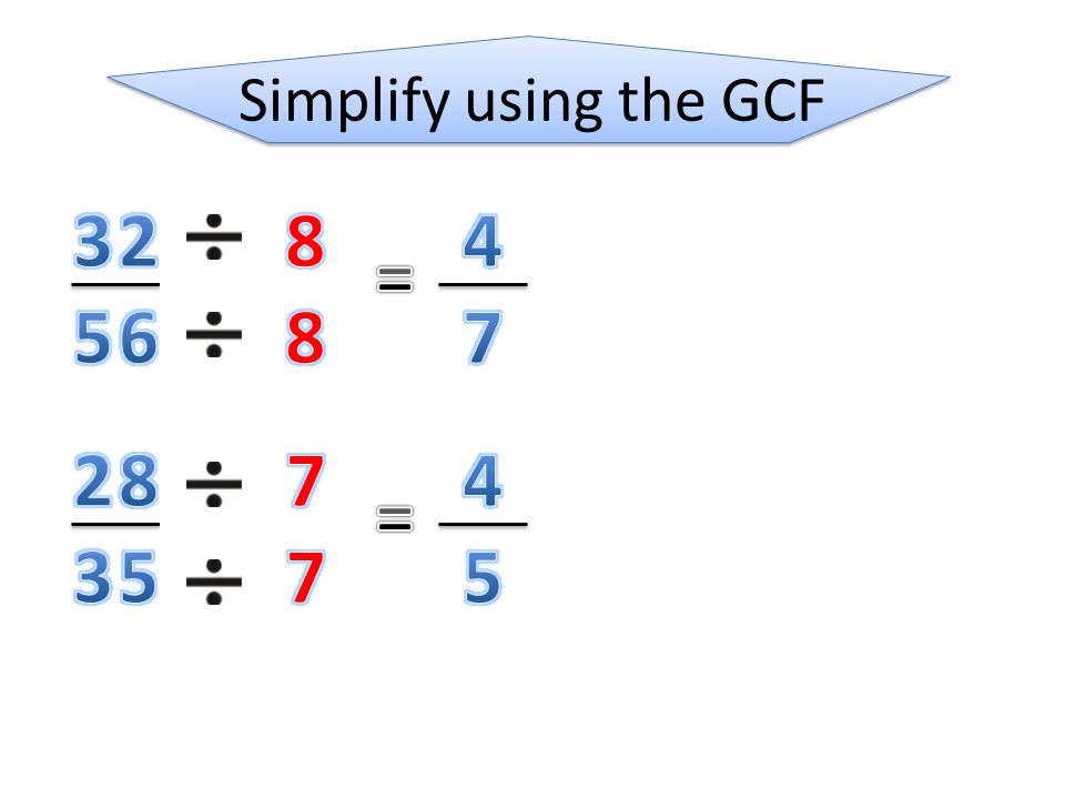 Simplify using the GCF = =