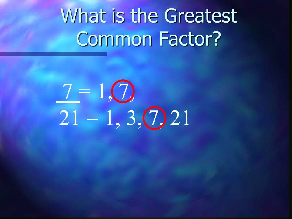 What is the Greatest Common Factor