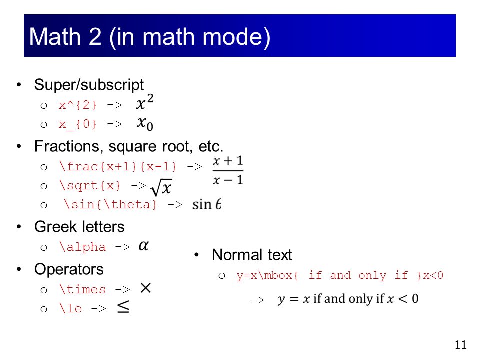 Latex Math Mode Telegraph
