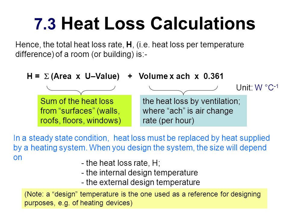 Section 7 HEAT LOSS CALCULATIONS - ppt download