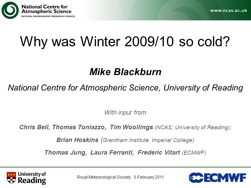 Why was Winter 2009/10 so cold Mike Blackburn